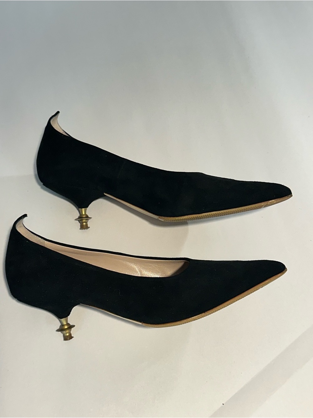 Rare Archival Vivienne Westwood Black Suede Kitten Heeled Court Shoes